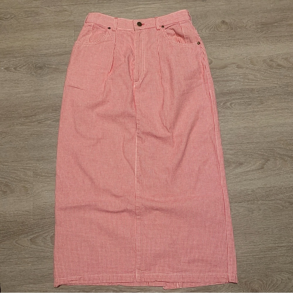 Vintage Gotcha Covered Red Gingham Maxi Skirt Size 10